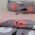   Постельное белье Бязь Голд - "Коты" серый с розовым 180х215 см двуспальный размер 