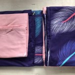   Постельное белье Бязь Голд - синий с розовым "Перья" 200х215 см евро размер 