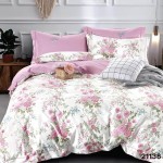 Постільна білизна Бязь Голд - білий з рожевим "Троянди" 180х215 см двохспальний розмір