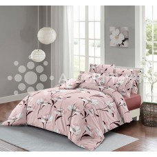   Постельное белье Бязь Голд - "Жасмин" розовый с цветами 180х215 см двуспальный