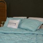 Набор Голубой стёбаного одеяла с подушками 50*70 см Damani в размерах
