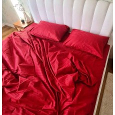  Постільна білизна DaMari Бязь Голд - "Страйп" червоний 150х215 см півтораспальний