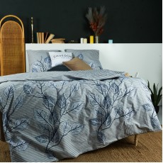   Постельное белье DaMari Бязь Голд - "Листья" серый компаньон 180х215 см двуспальный
