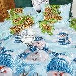   Постельное белье DaMari Бязь Голд -  голубой "Снеговики" 180х215 см двуспальный размер 