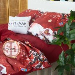   Постельное белье DaMari Бязь Голд -  красный "Різдвяний бум" 200х215 см евро размер 