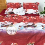   Постельное белье DaMari Бязь Голд -  красный "Різдвяний бум" 200х215 см евро размер 