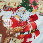   Постельное белье DaMari Бязь Голд -  красный "Санта и Рудольф" 200х215 см евро размер 