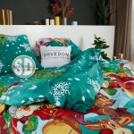  Постельное белье DaMari Бязь Голд -  зеленый "Санта Клаус" 180х215 см двуспальный размер 