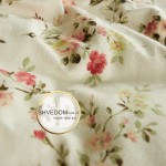 Постільна білизна тканина фланель DaMari "Трояндочки" колір молочний в двохспальному розмірі