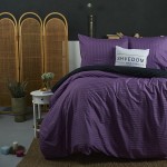  Набор постельного белья Страйп сатин компаньон Фиолет + Черный 200х215 см