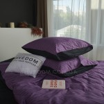  Набор постельного белья Страйп сатин компаньон Фиолет + Черный 180х215 см