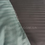 Набір постільної білизни Страйп сатин компаньйон М'ята + Сірий 200х215 см