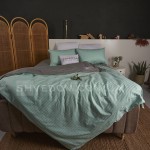  Набор постельного белья Страйп сатин компаньон Мята + Серый 150х215 см