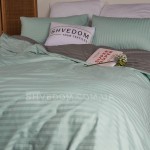  Набор постельного белья Страйп сатин компаньон Мята + Серый 180х215 см