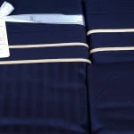 Постельное белье First Choice c. Deluxe Satin Dark Series 200х220 см Stripe Style Navy Blue 