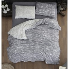 Постільна білизна фланель Туреччина First Choice "Larnell Grey" колір сірий 200х220 (50х70 см)