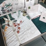 Постільна білизна La Romano Premium Satin 200х220 см Nadia Tapestry Білий + Зелений