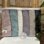 Набор махровых полотенец 70х140 см Lux Cotton LuiSa Akasya банные 6 шт.