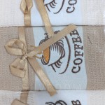  Набір вафельних рушників вишивкою Туреччина Mercan 40х60 см (12 шт.) Coffe 