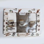 Кухонні вафельні рушники в комбо-наборі Nilteks Coffe 40х60 см 3 шт. вафелька + махра