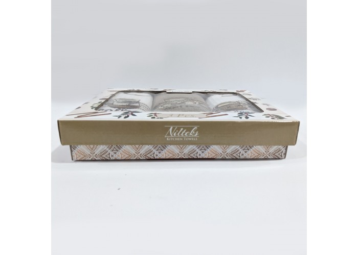 Кухонні вафельні рушники в комбо-наборі Nilteks Coffe 40х60 см 3 шт. вафелька + махра