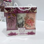 Кухонні махрові рушники в наборі Swan Flower 30х50 см 3 шт.