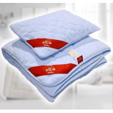 Дитячі ковдра + подушка в ліжечко Мікрогель Elita 145х95 (35х45) колір Блакитний
