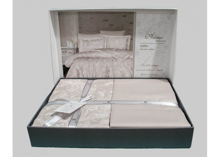 Косплект постільної білизни First Choice с.Cotton Satin євро 200х220 см Advina Champagne 