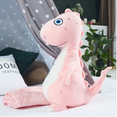 Дитячий плед іграшка "Динозаврик" 110х160 см колір Рожевий плюш