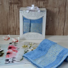 Набор махровых полотенец Kayra Asia голубой 50х90 см + 70х140 см 2 шт.