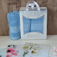 Набор махровых полотенец Kayra Lilia голубой 50х90 см + 70х140 см 2 шт.